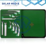 fiber optic laryngoscope set macintosh and miller blades with handles