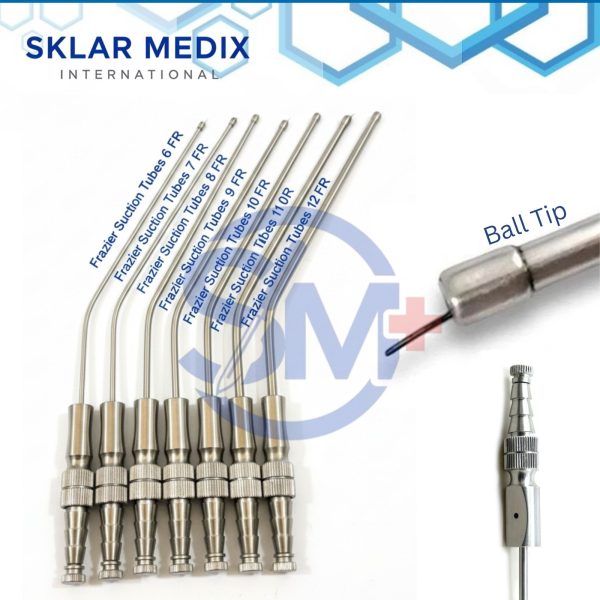 frazier suction tube set 7 pcs ball tip surgical instruments