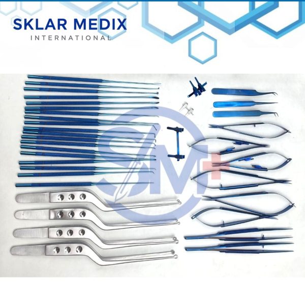 Micro Surgery Instrument Set – Neurosurgical Titanium Coated Kit with ...