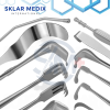 161-piece major basic surgery instruments set including forceps, scissors, retractors, clamps, needle holders, suction tubes, scalpels, probes, and sterilizing racks made from stainless steel for general surgical procedures.