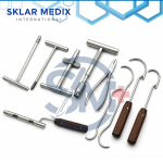 10-piece orthopedic wire tightener and wire passer instrument set including K-wire handles, wire passers, wire tightener, orthopedic pliers, and surgical tools made from German-grade stainless steel.
