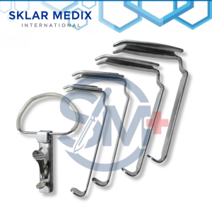 Complete Davis McIvor mouth gag retractor set with ring blade made from German grade stainless steel for ENT, oral, and tonsil surgery.