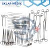 52-piece vascular surgery instrument set made from German grade stainless steel for cardiovascular, vascular, and cardiothoracic surgical procedures.