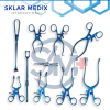 10-piece surgical veterinary retractor set featuring blue titanium-coated Weitlaner and Gelpi retractors in assorted sizes for veterinary, orthopedic, general, and soft tissue surgical procedures.
