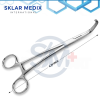 DeBakey-Satinsky Vena Cava Clamp 8.25-inch (21 cm) with double-angled fine serrated DeBakey jaws and stainless steel construction for vascular and cardiovascular surgery.
