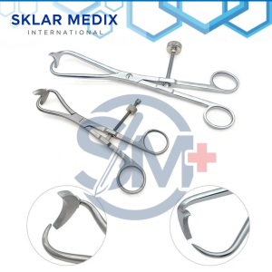 2-piece TPLO reduction retractor bone plate forceps set featuring one small and one large orthopedic surgical forceps for veterinary procedures.