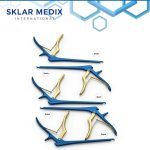 Kerrison Rongeur Set 1mm 2mm 3mm 4mm 5mm Blue Titanium Gold Handle Spine Orthopedic Instrument - Sklar Medix