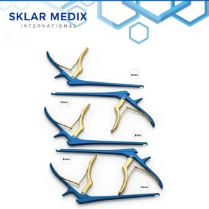 Kerrison Rongeur Set 1mm 2mm 3mm 4mm 5mm Blue Titanium Gold Handle Spine Orthopedic Instrument - Sklar Medix